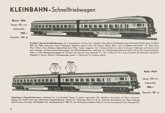 Kleinbahn Hauptkatalog 1955