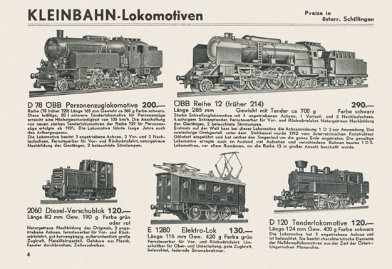 Kleinbahn Hauptkatalog 1962