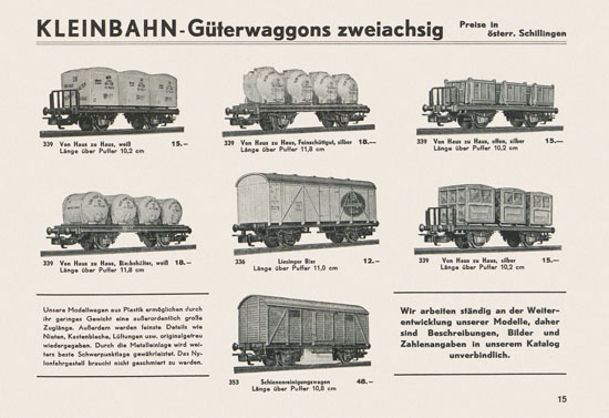 Kleinbahn Hauptkatalog 1962