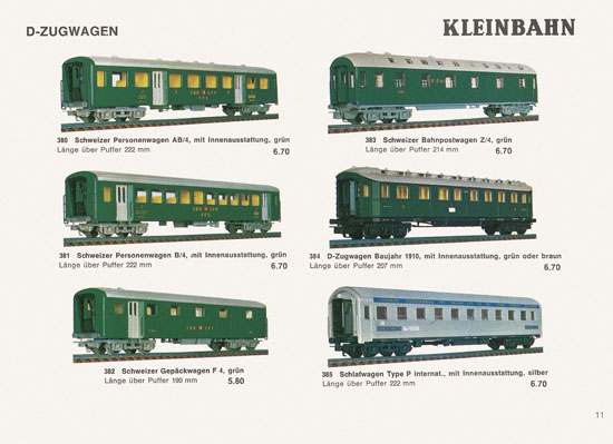 Kleinbahn Katalog 1969