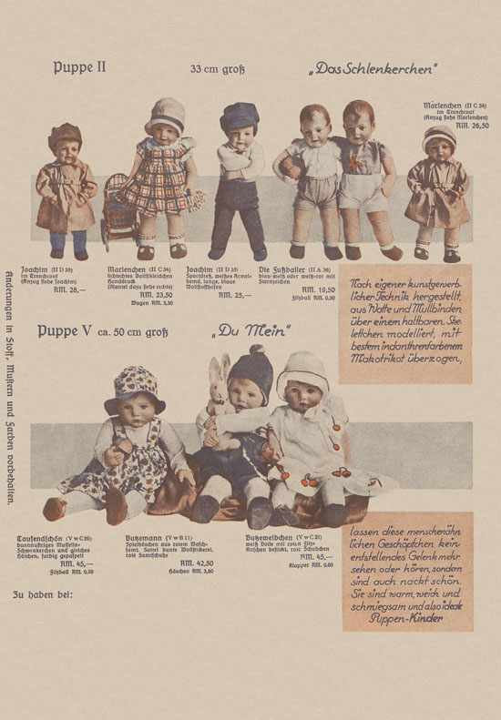 Käthe Kruse Puppen Prospekt 1929-1930