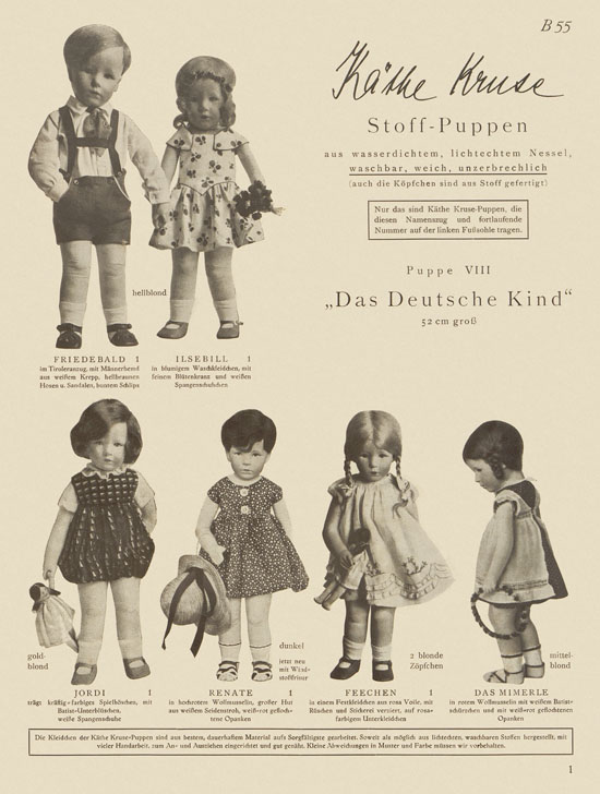 Käthe Kruse Stoff-Puppen Prospekt 1932