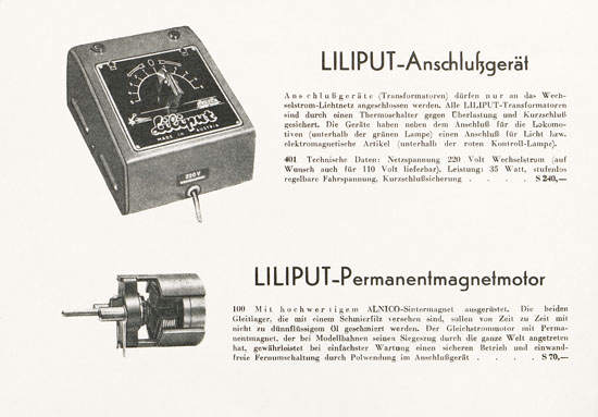 Liliput H0-Elektrobahn Katalog 1956