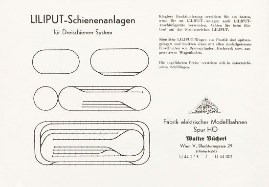 Liliput H0-Elektrobahn Katalog 1956