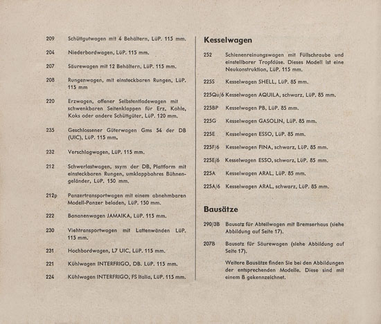 Liliput H0-Modellbahn Katalog 1962