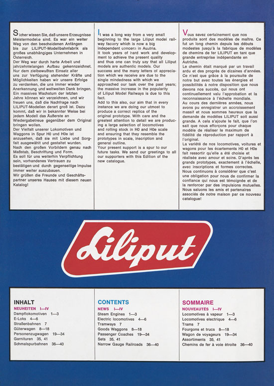 Liliput Modelleisenbahn Katalog 1975