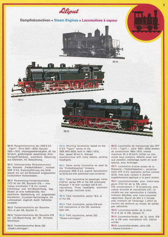 Liliput Modelleisenbahn Katalog 1975