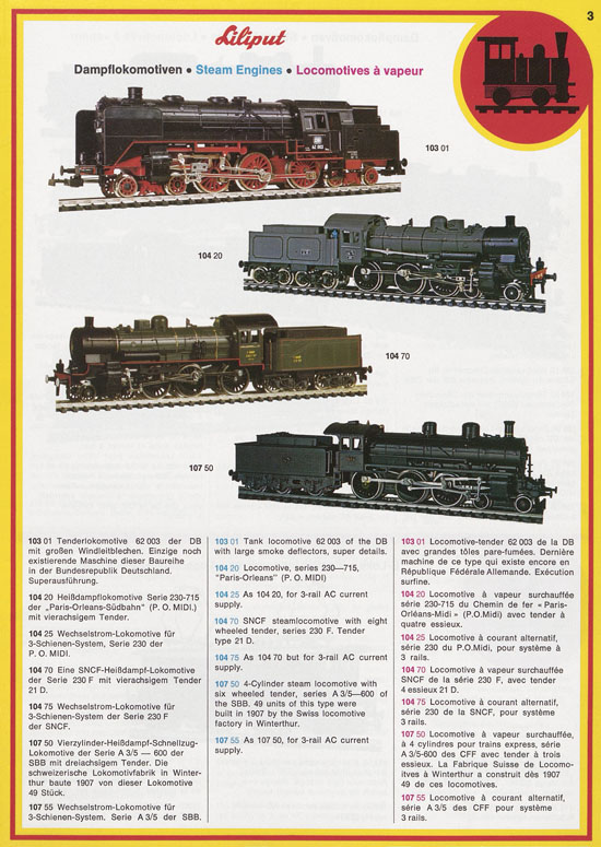 Liliput Modelleisenbahn Katalog 1975