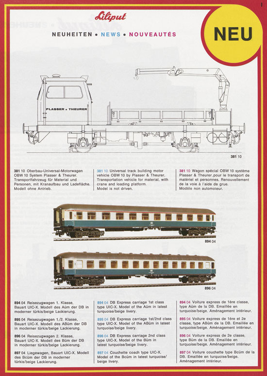 Liliput Modelleisenbahn Katalog 1975