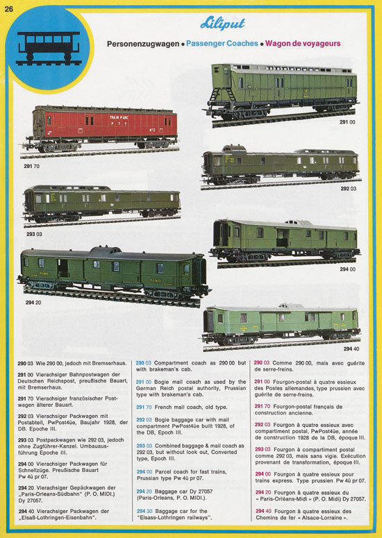 Liliput Modelleisenbahn Katalog 1975