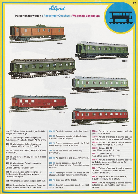 Liliput Modelleisenbahn Katalog 1975