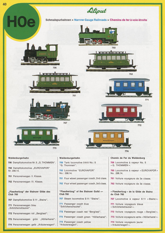 Liliput Modelleisenbahn Katalog 1975