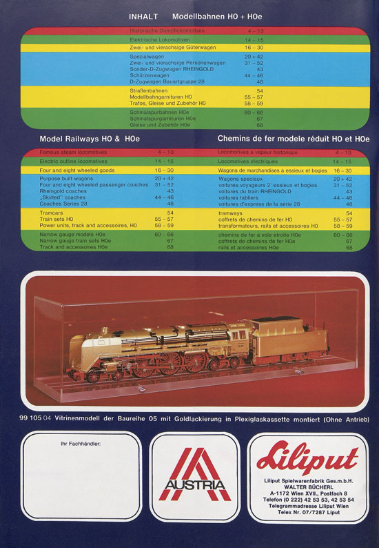 Liliput Modelleisenbahn Katalog 1979