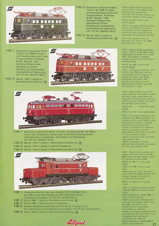 Liliput Modelleisenbahn Katalog 1981