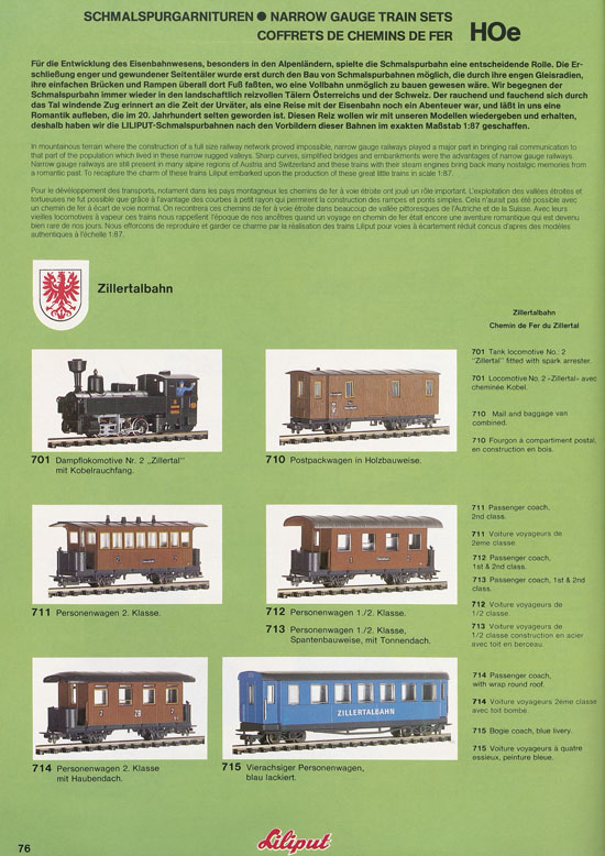 Liliput Modelleisenbahn Katalog 1981