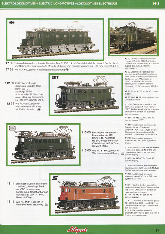 Liliput Modelleisenbahn Katalog 1984