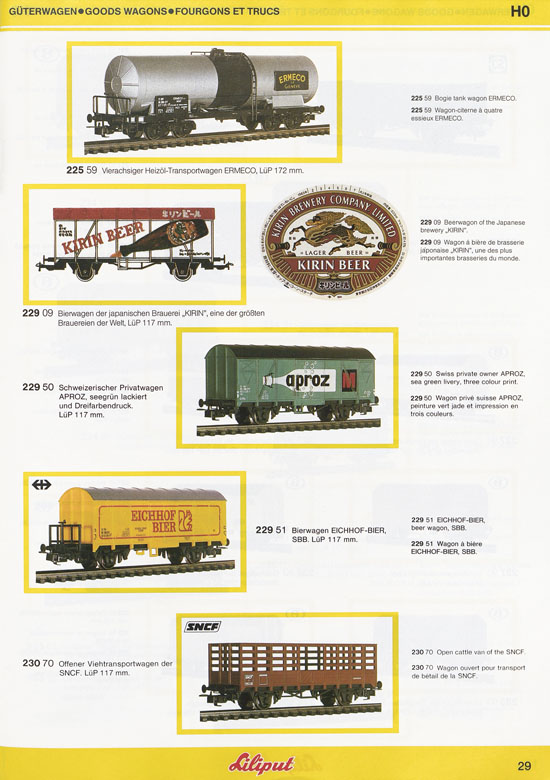 Liliput Modelleisenbahn Katalog 1984