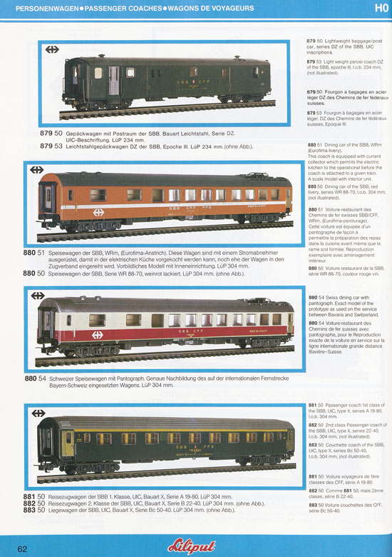 Liliput Modelleisenbahn Katalog 1984