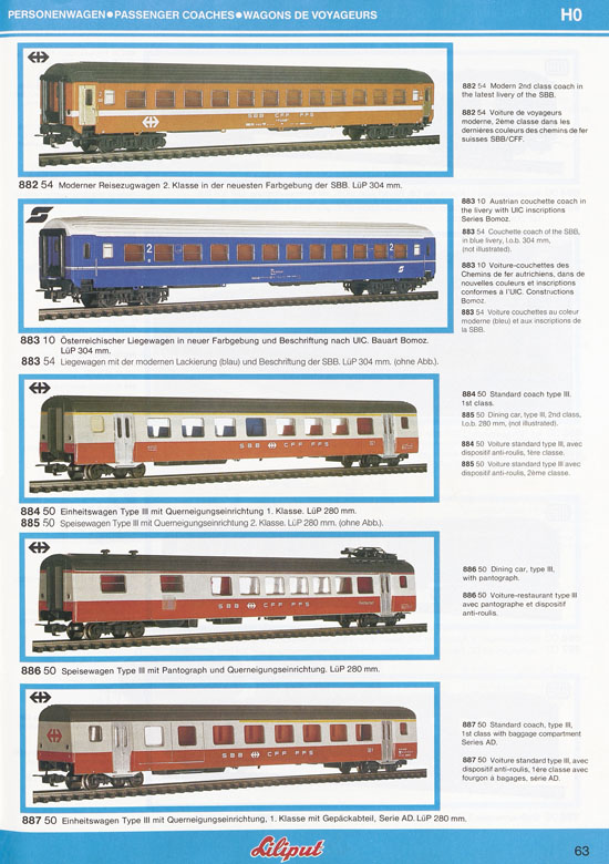 Liliput Modelleisenbahn Katalog 1984