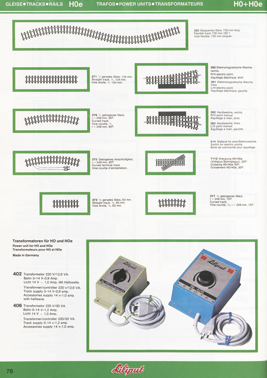 Liliput Modelleisenbahn Katalog 1984