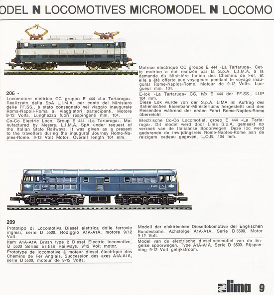 Lima Catalogo Micro Model N 1970-1971