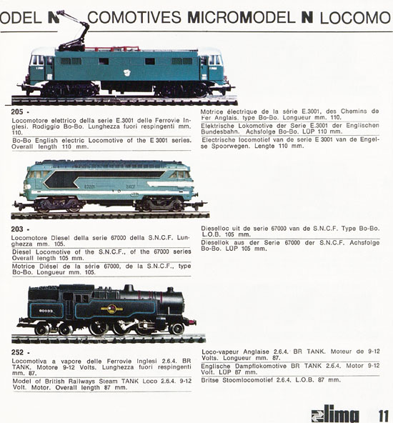 Lima Catalogo Micro Model N 1970-1971