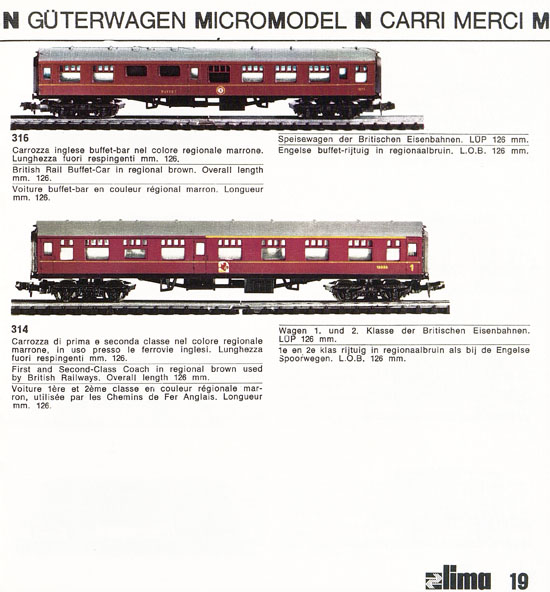 Lima Catalogo Micro Model N 1970-1971