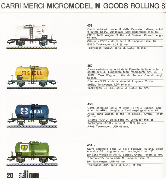 Lima Catalogo Micro Model N 1970-1971