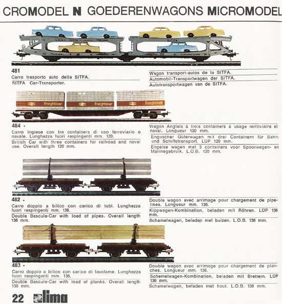 Lima Catalogo Micro Model N 1970-1971