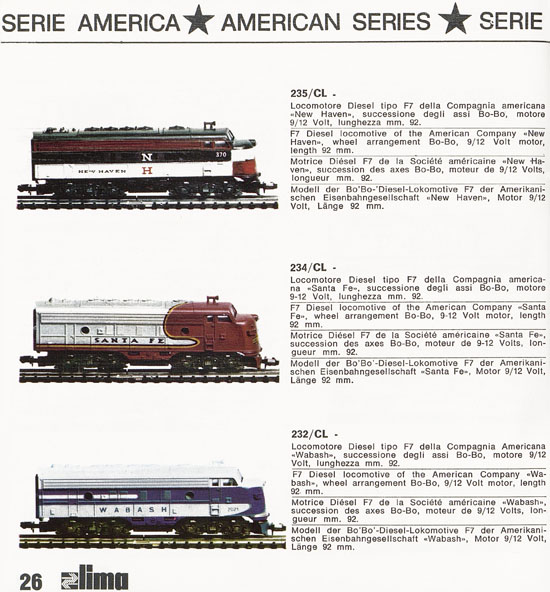 Lima Catalogo Micro Model N 1970-1971