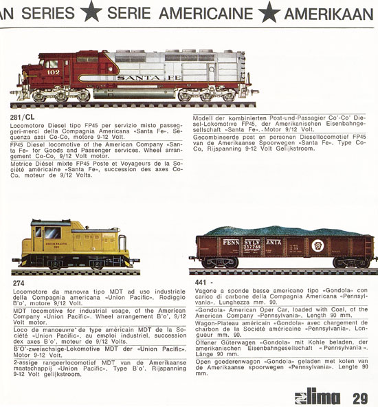 Lima Catalogo Micro Model N 1970-1971