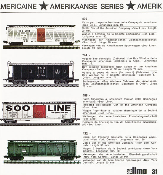 Lima Catalogo Micro Model N 1970-1971