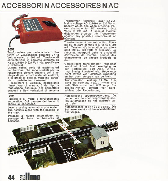 Lima Catalogo Micro Model N 1970-1971