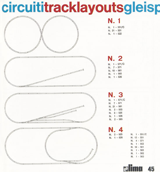 Lima Catalogo Micro Model N 1970-1971