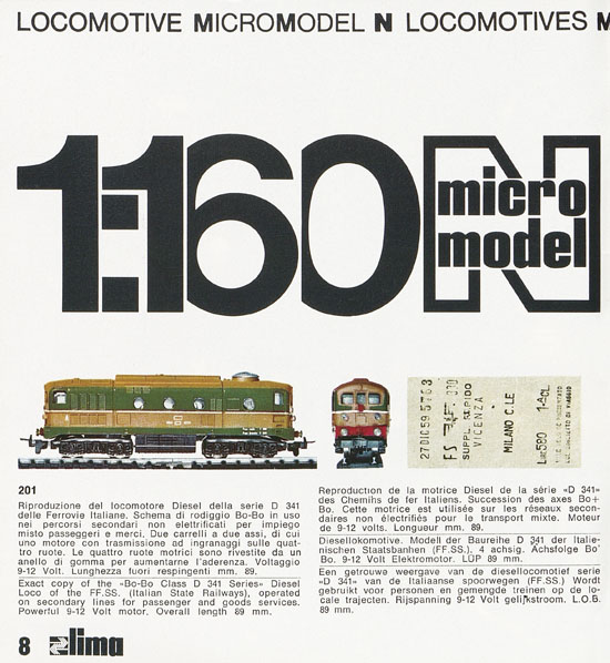 Lima Catalogo Micro Model N 1971-1972