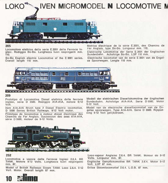 Lima Catalogo Micro Model N 1971-1972