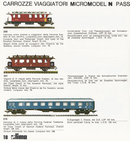 Lima Catalogo Micro Model N 1971-1972