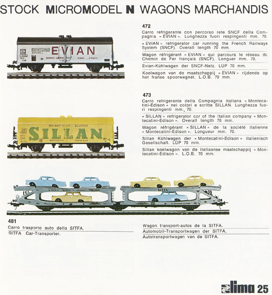 Lima Catalogo Micro Model N 1971-1972