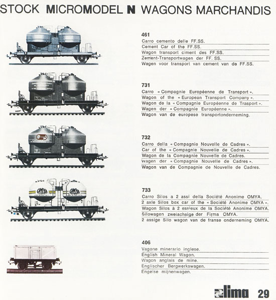 Lima Catalogo Micro Model N 1971-1972