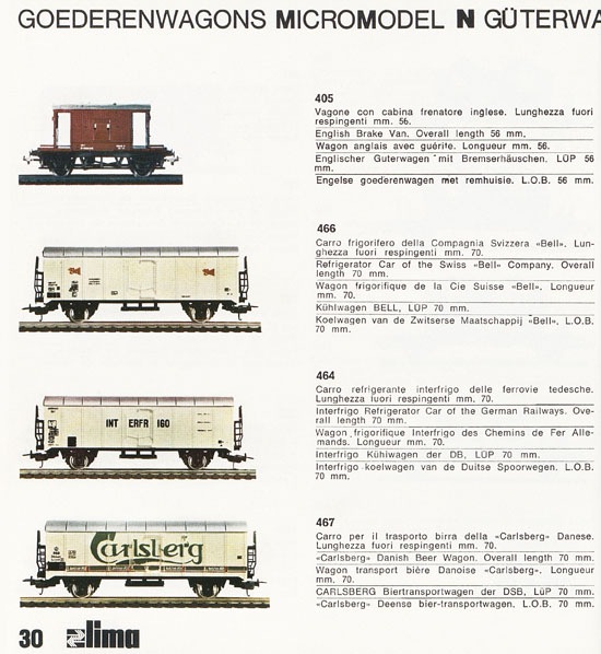 Lima Catalogo Micro Model N 1971-1972