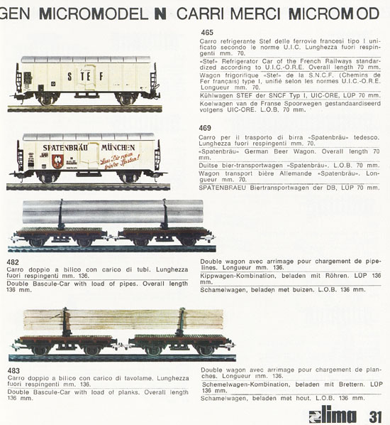 Lima Catalogo Micro Model N 1971-1972