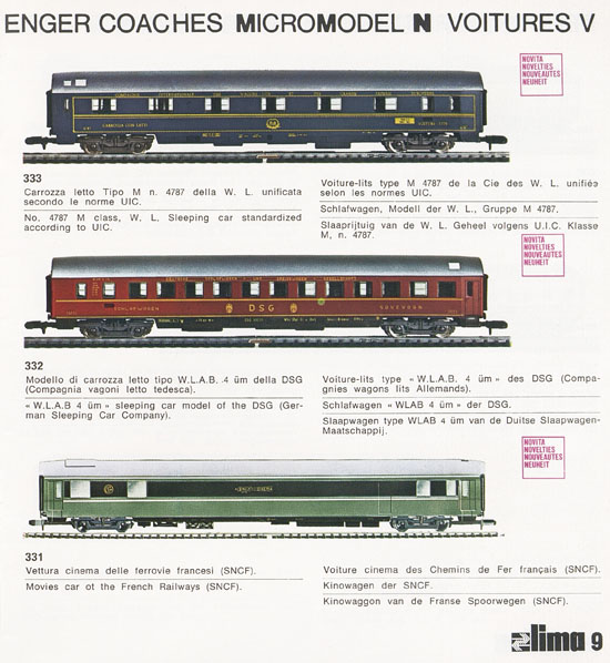 Lima Catalogo Micro Model N 1972-1973