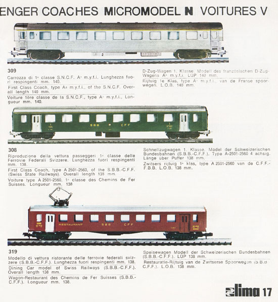 Lima Catalogo Micro Model N 1972-1973