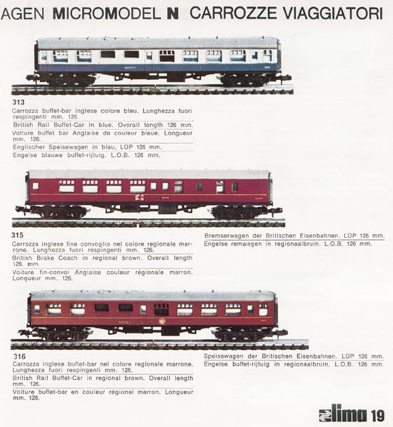 Lima Catalogo Micro Model N 1972-1973