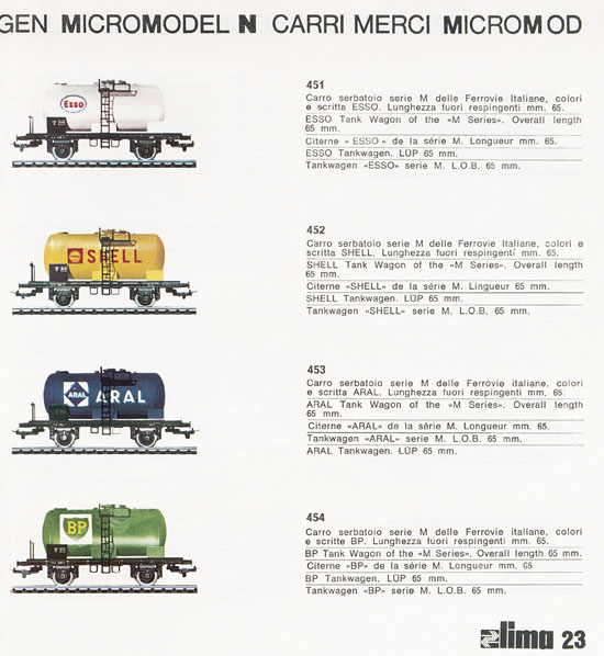 Lima Catalogo Micro Model N 1972-1973