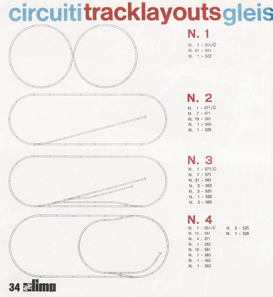 Lima Catalogo Micro Model N 1972-1973