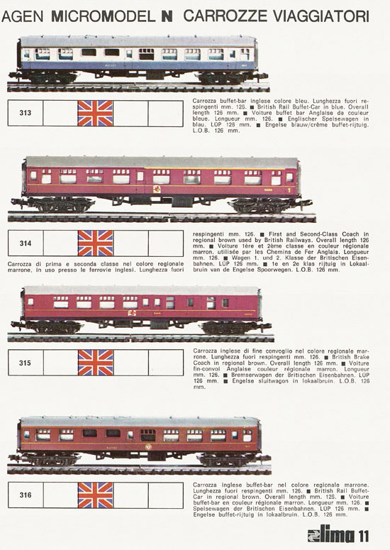 Lima Catalogo Micro Model N 1973-1974