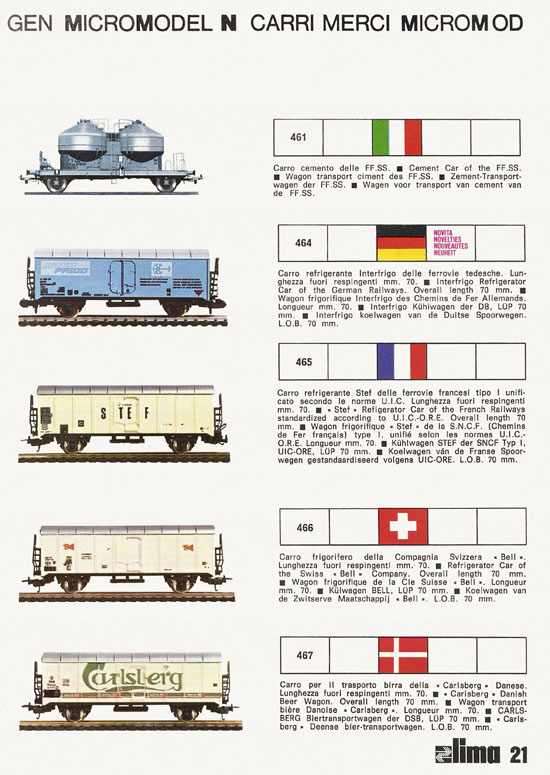 Lima Catalogo Micro Model N 1973-1974