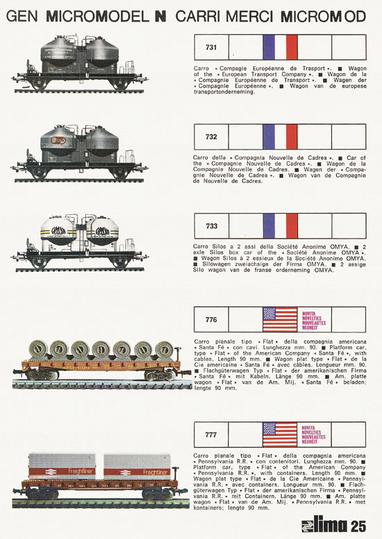 Lima Catalogo Micro Model N 1973-1974