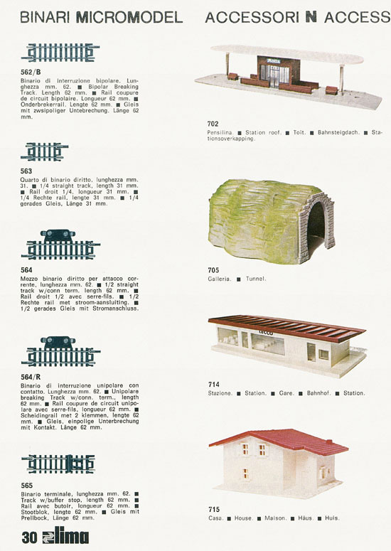 Lima Catalogo Micro Model N 1973-1974